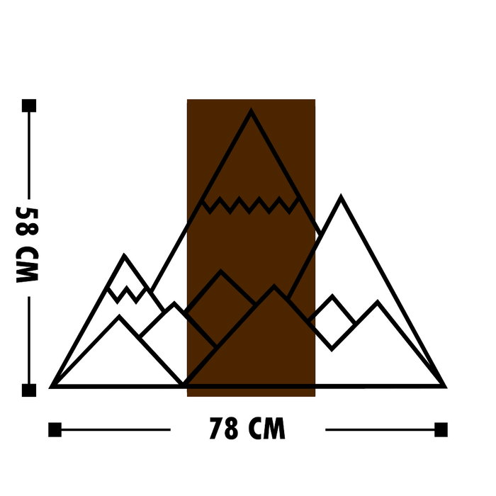 Wallity Mountain Escultura de Pared Nogal y Negro